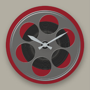 Movie Reel Large Clock