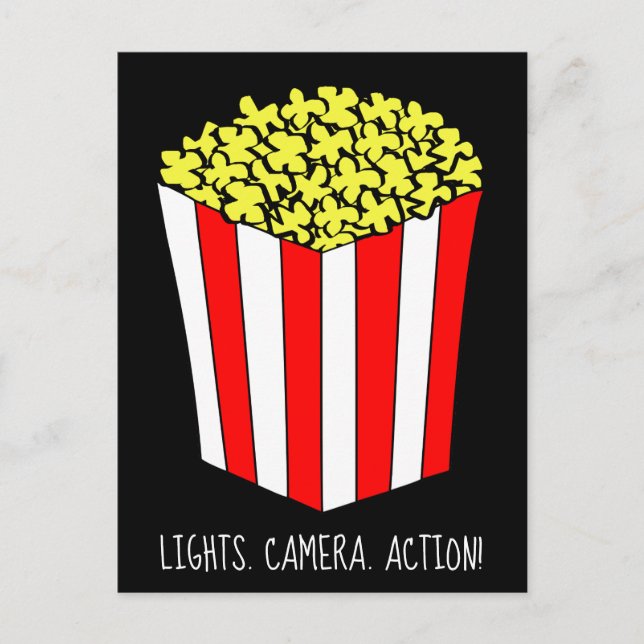 Movie Screening Theater Popcorn Party Invitation Postcard (Front)
