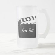 Movie Slate Clapperboard Board Frosted Glass Beer Mug at Zazzle