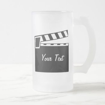 Movie Slate Clapperboard Board Frosted Glass Beer Mug by DigitalDreambuilder at Zazzle