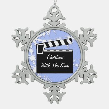 Movie Slate Clapperboard Board Snowflake Pewter Christmas Ornament by DigitalDreambuilder at Zazzle