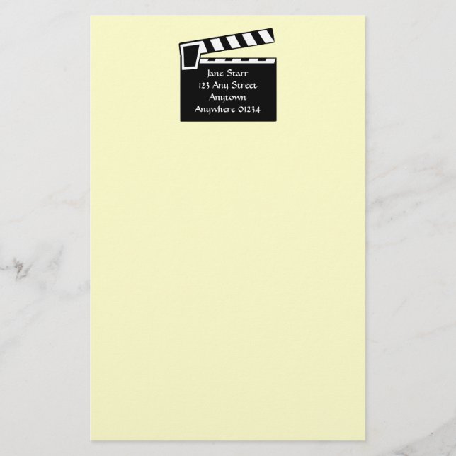 Movie Slate Clapperboard Board Stationery (Front)