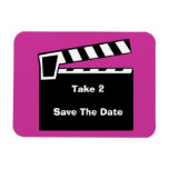Movie Slate Clapperboard Save The Date Flexi Magnet at Zazzle