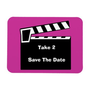 Movie Slate Clapperboard Save The Date Flexi Magnet by DigitalDreambuilder at Zazzle