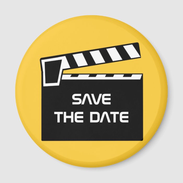 Movie Slate Clapperboard Save The Date Magnet