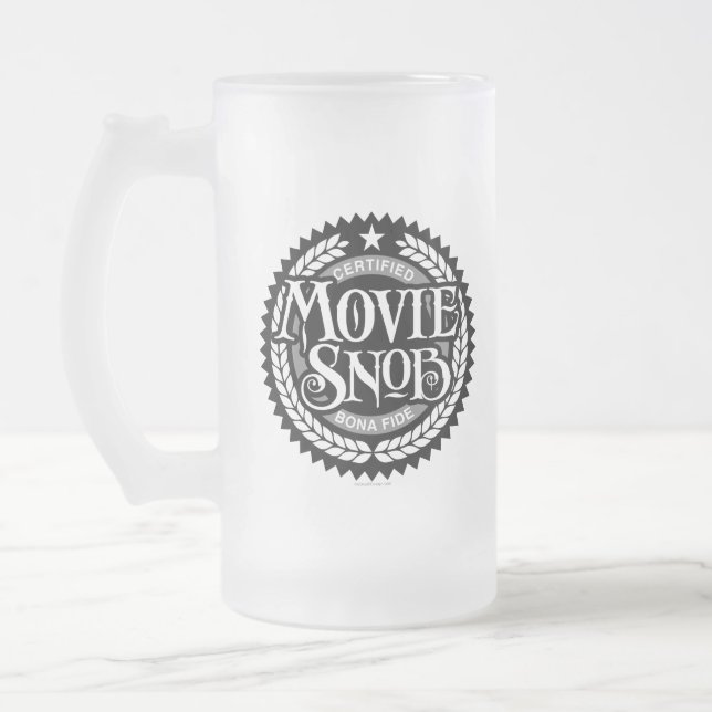 Movie Snob - funny movie lover Frosted Glass Beer Mug (Left)