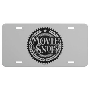 Movie Snob - funny movie lover License Plate