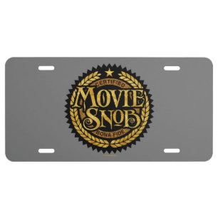 Movie Snob - funny movie lover License Plate