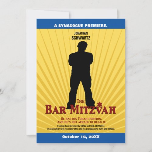 Bar Mitzvah Movie Star Invitation