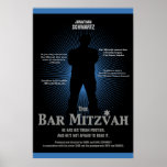 Movie Star Bar Mitzvah Poster Black Navy Blue at Zazzle