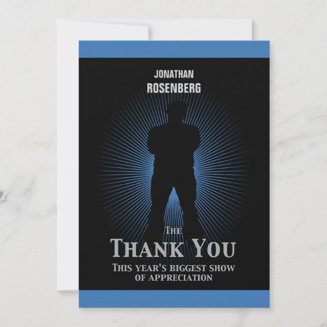 Movie Star Bar Mitzvah Thank You Black Navy Blue (Front)