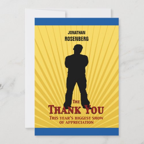 Bar Mitzvah Movie Star Thank You Card