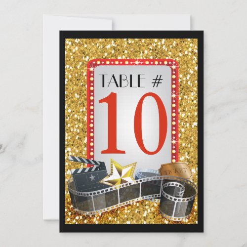 MOVIE STAR Bat Mitzvah Table Number Card