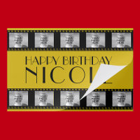 Movie Star Birthday Film Strip Paper Placemat Pad