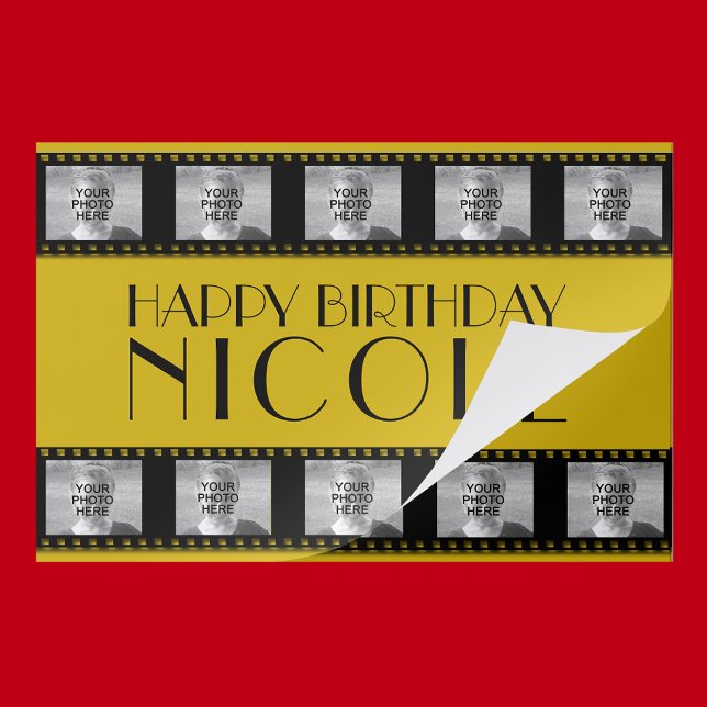 Movie Star Birthday Film Strip Paper Placemat Pad (Creator Uploaded)