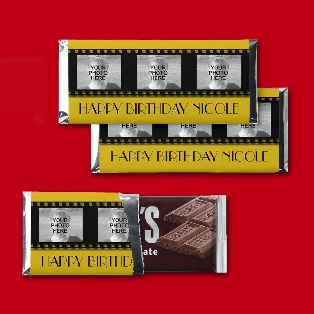 Movie Star Birthday Film Strip Paper Placemat Pad Hershey Bar Favors (Creator Uploaded)