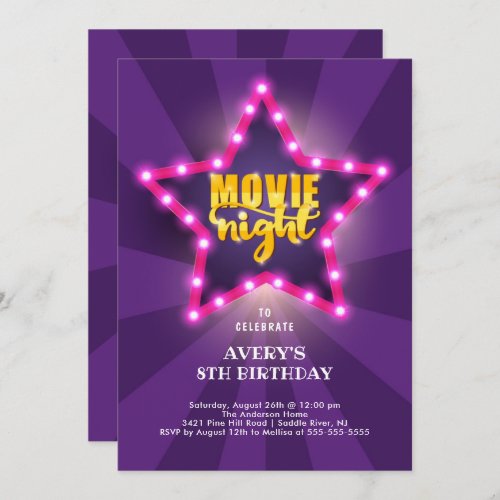 Movie Star Birthday Invitation