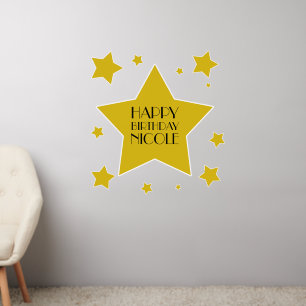 Movie Star Birthday Yellow Stars Wall Decal
