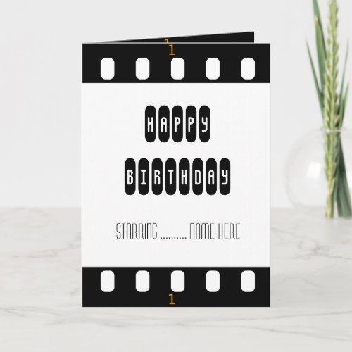 Movie Star Film Strip Themed Card