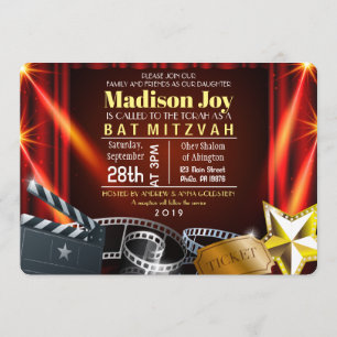 MOVIE STAR HOLLYWOOD Bat Mitzvah Invitation