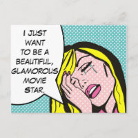 Movie Star Pop Art Postcard