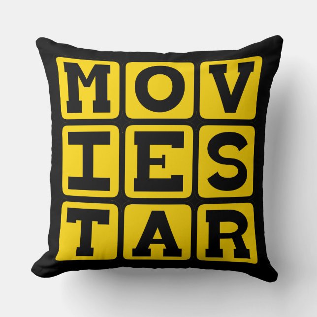 Movie Star, Popular Actor Throw Pillow (Front)