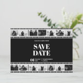 Movie Strip Film Funny Photo Collage Save The Date Invitation (Standing Front)