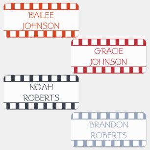 Movie Strip Winter Spice Color Coded Clothing Name Labels