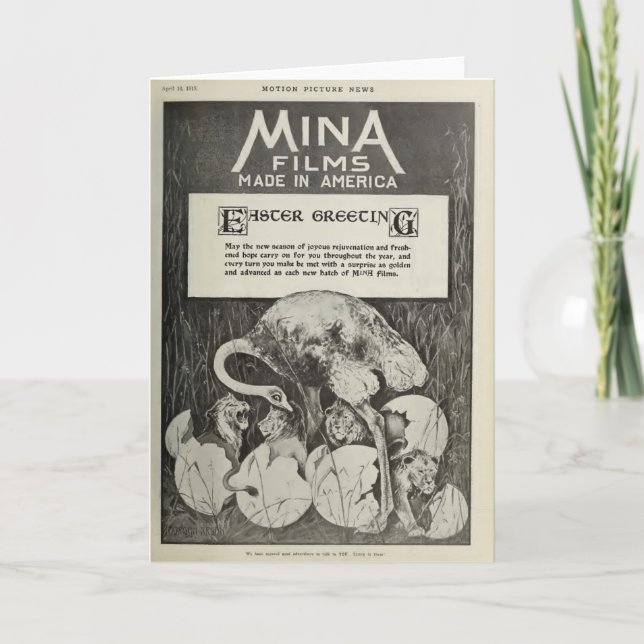 Movie studio 1915 humorous Easter card (Front)