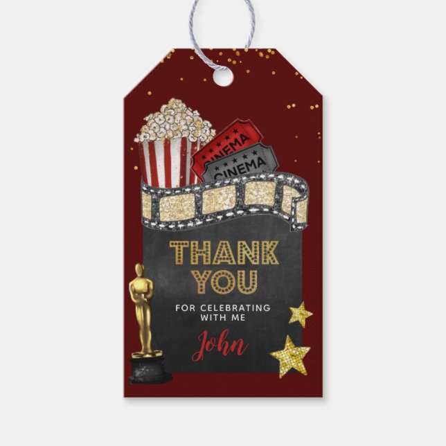 Movie Theater Birthday Gift Tags (Front)