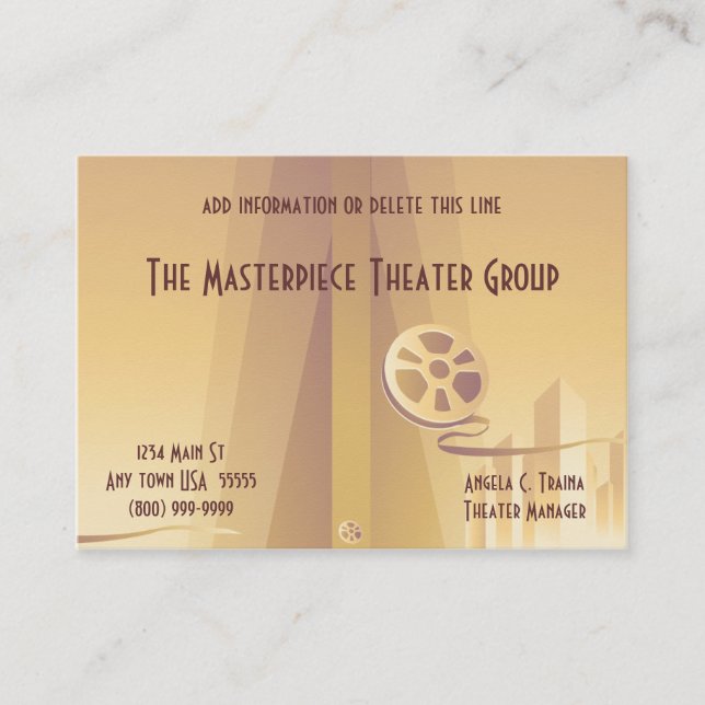 Movie Theater Business Cards (Front)