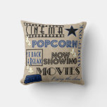 Movie Theater Cinema  Admit One Ticket Pillow-blue Throw Pillow at Zazzle