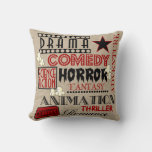 Movie Theater Cinema Genre Ticket Pillow-red Throw Pillow at Zazzle