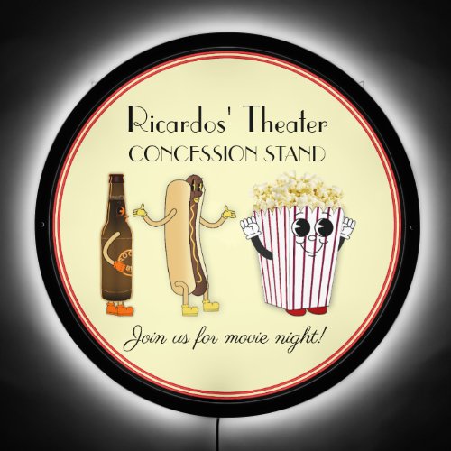 Movie Theater Concession Stand Hotdog Popcorn  LED Sign