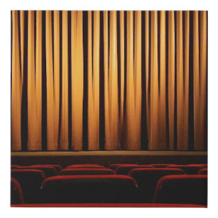Movie theater curtain theatre movie faux canvas print