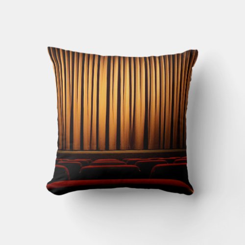 Movie theater curtain theatre movie throw pillow