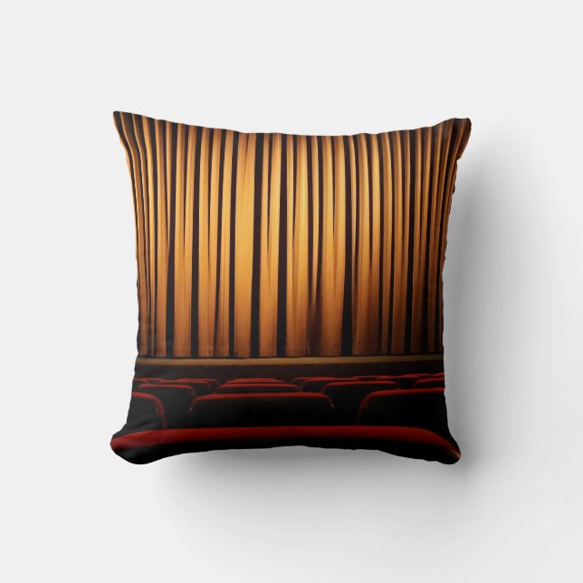 Movie theater curtain theatre movie throw pillow (Front)
