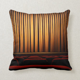 Movie theater curtain theatre movie throw pillow