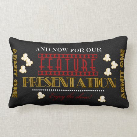 Movie Theater Feature Presentation Popcornpillow Lumbar Pillow