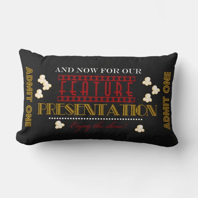 Movie Theater Feature Presentation popcornPillow Lumbar Pillow (Front)