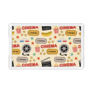 Movie Theater Fun Pattern Acrylic Tray
