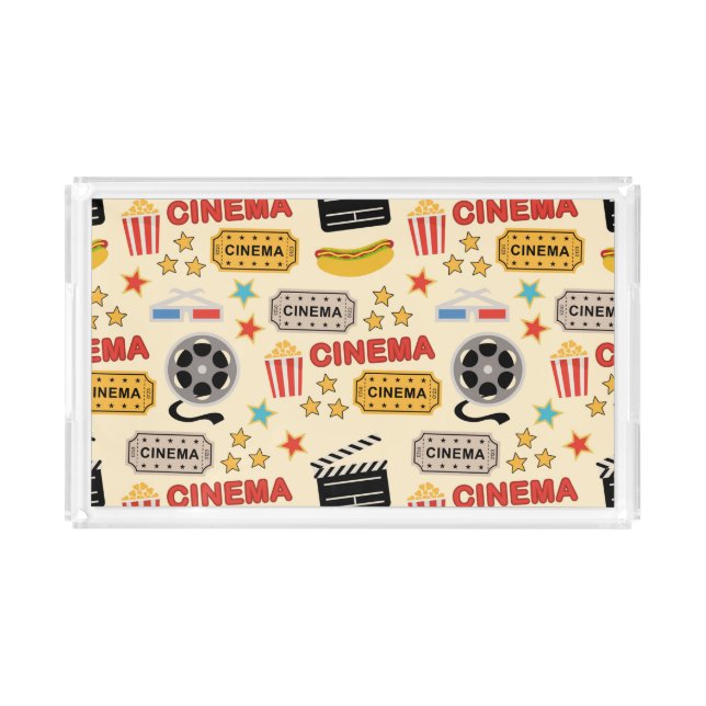 Movie Theater Fun Pattern Acrylic Tray (Front)