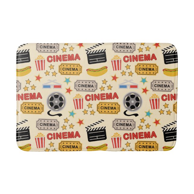 Movie Theater Fun Pattern Bath Mat (Front)