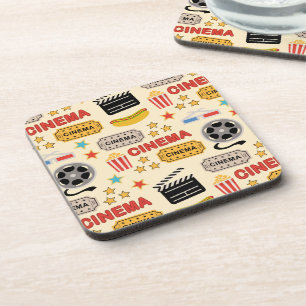 Movie Theater Fun Pattern Beverage Coaster