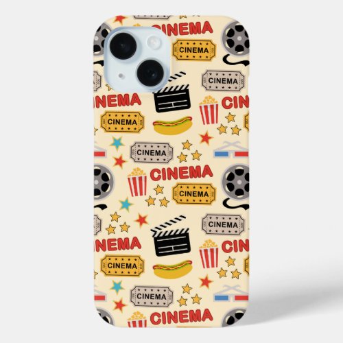 Movie Theater Fun Pattern iPhone 15 Case