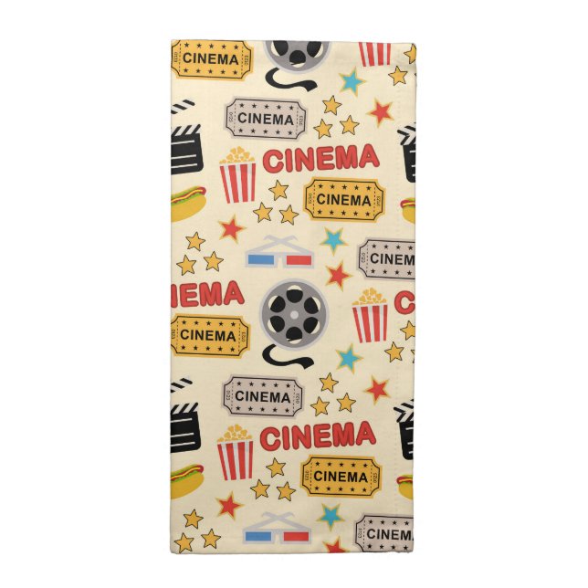 Movie Theater Fun Pattern Cloth Napkin (Half Fold)
