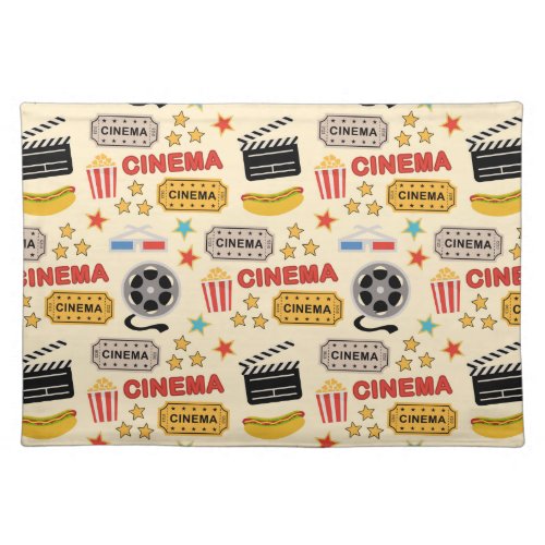 Movie Theater Fun Pattern Cloth Placemat