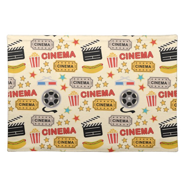 Movie Theater Fun Pattern Cloth Placemat (Front)