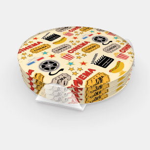 Movie Theater Fun Pattern Coaster Set