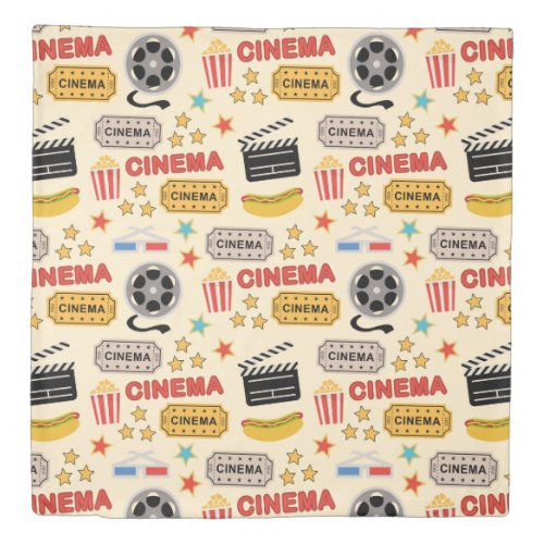 Movie Theater Fun Pattern Duvet Cover